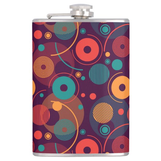 Veelkleurige geometrische vormen patroon heupfles (Voorkant)