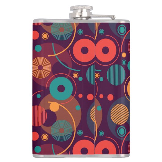 Veelkleurige geometrische vormen patroon heupfles (Achterkant)