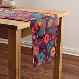 Veelkleurige geometrische vormen patroon korte tafelloper
