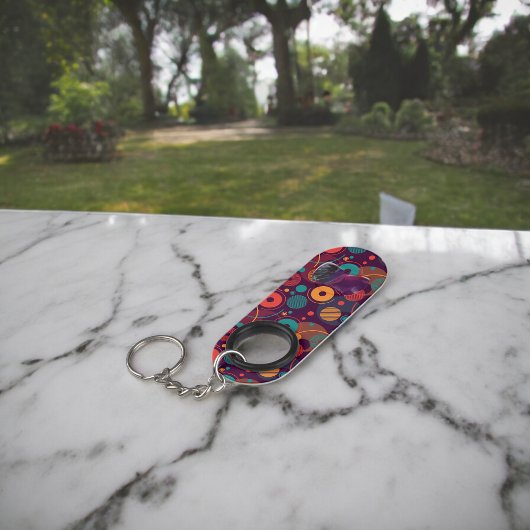 Veelkleurige geometrische vormen patroon mini flessenopener