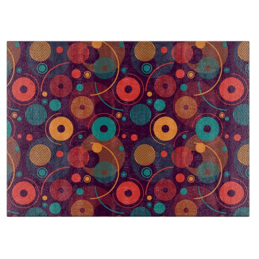 Veelkleurige geometrische vormen patroon snijplank (Voorkant)