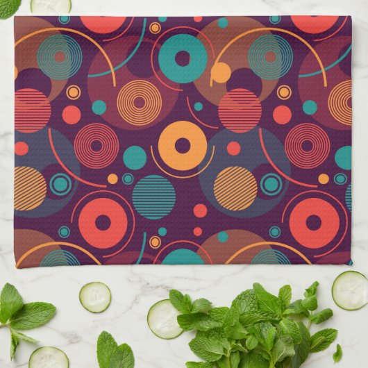 Veelkleurige geometrische vormen patroon theedoek (Gevouwen)