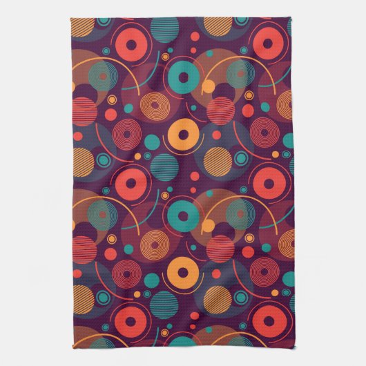 Veelkleurige geometrische vormen patroon theedoek (Verticaal)