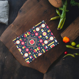 Veelkleurige geometrische vormen theedoek