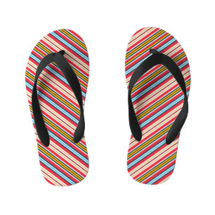 Veelkleurige geplakte strepen patroon-57666 kinder teenslippers