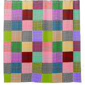 Veelkleurige Gingham Patchwork Plaid Pattern Douchegordijn (Voorkant)