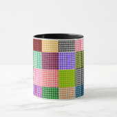 Veelkleurige Gingham Patchwork Plaid Pattern Mok (Midden)
