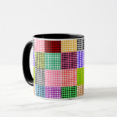 Veelkleurige Gingham Patchwork Plaid Pattern Mok (Voorkant links)