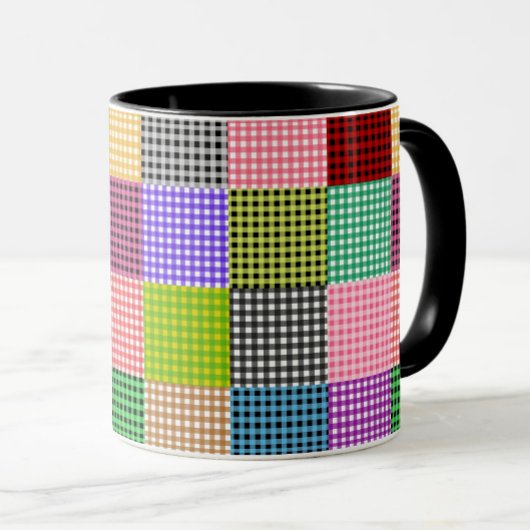 Veelkleurige Gingham Patchwork Plaid Pattern Mok