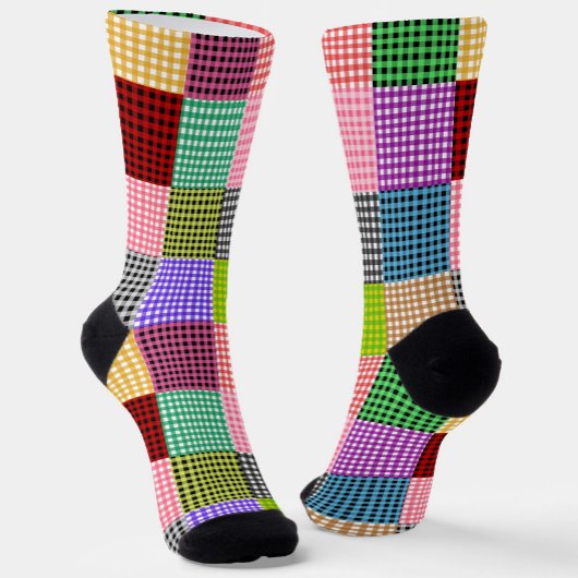 Veelkleurige Gingham Patchwork Plaid Pattern Sokken