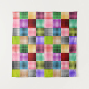 Veelkleurige Gingham Patchwork Plaid Pattern Wandkleed