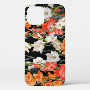 Veelkleurige gladiool: zwarte achtergrond aquarel Case-Mate iPhone case