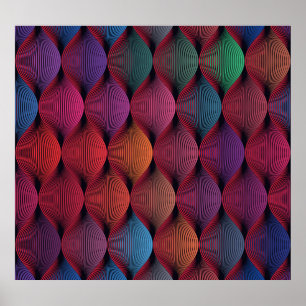 Veelkleurige golvende geometrische print