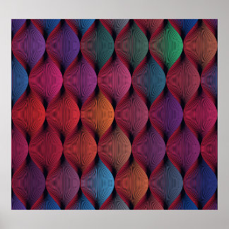 Veelkleurige golvende geometrische print