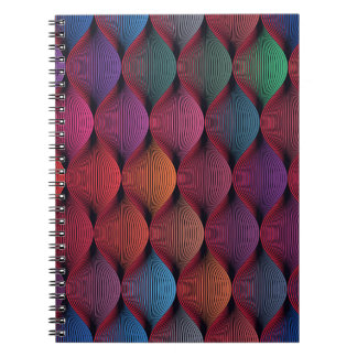 Veelkleurige golvende geometrische print notitieboek