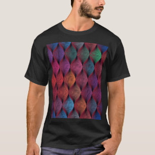 Veelkleurige golvende geometrische print t-shirt