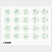 Veelkleurige groene stippen ronde sticker (Vel)