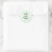 Veelkleurige groene stippen ronde sticker (Tas)