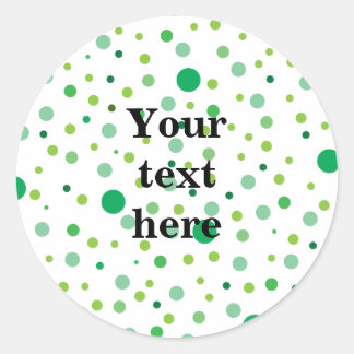 Veelkleurige groene stippen ronde sticker