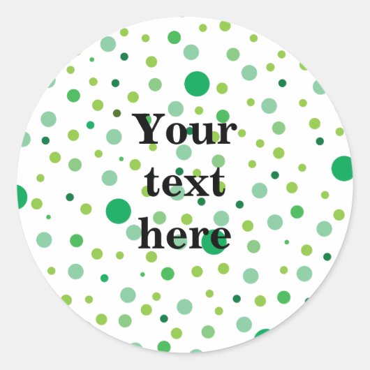 Veelkleurige groene stippen ronde sticker (Voorkant)