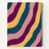 Veelkleurige Groovy Trendy Stripes Gouden Glitteri Notitieboek (Achterkant)