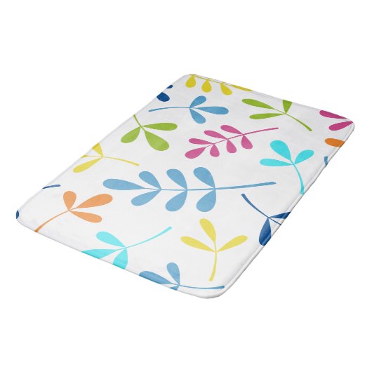 Veelkleurige grote geassorteerde bladeren ontwerp badmat (Gekanteld)