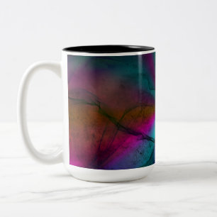 Veelkleurige Grungy Rainbow Starburst Abstracte ku Tweekleurige Koffiemok