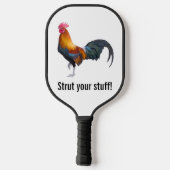  veelkleurige haan "Strut Your Stut" Pickleball Paddle (Achterkant)
