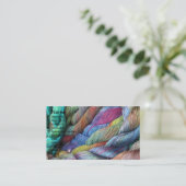 veelkleurige handgeverfde wol voor de verkoop visitekaartje (Staand voorkant)