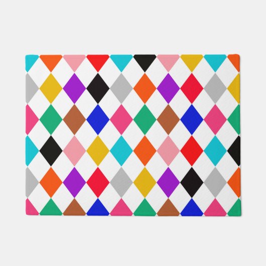Veelkleurige Harlequin Diamonds Patroonontwerp Deurmat (Voorkant)