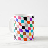 Veelkleurige Harlequin Diamonds Patroonontwerp Koffiemok (Voorkant links)