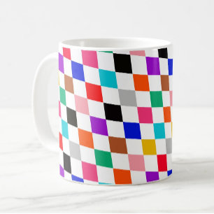 Veelkleurige Harlequin Diamonds Patroonontwerp Koffiemok