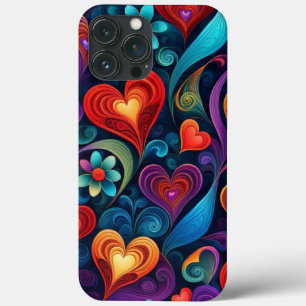 Veelkleurige harten en bloemen Case-Mate iPhone case