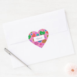 Veelkleurige harten met oogbal Liefde Valentijnse  Hart Sticker