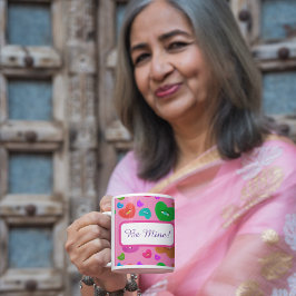 Veelkleurige harten met oogbal Liefde Valentijnse  Koffiemok