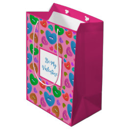Veelkleurige harten met oogbal Liefde Valentijnse  Medium Cadeauzakje