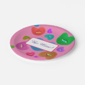 Veelkleurige harten met oogbal Liefde Valentijnse  Papieren Bordje (Gekanteld)