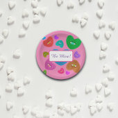 Veelkleurige harten met oogbal Liefde Valentijnse  Papieren Bordje