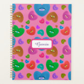 Veelkleurige harten met oogbal Liefde Valentijnse  Planner (Voorkant)