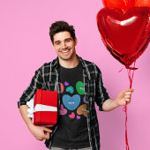 Veelkleurige harten met oogbal Liefde Valentijnse  T-shirt