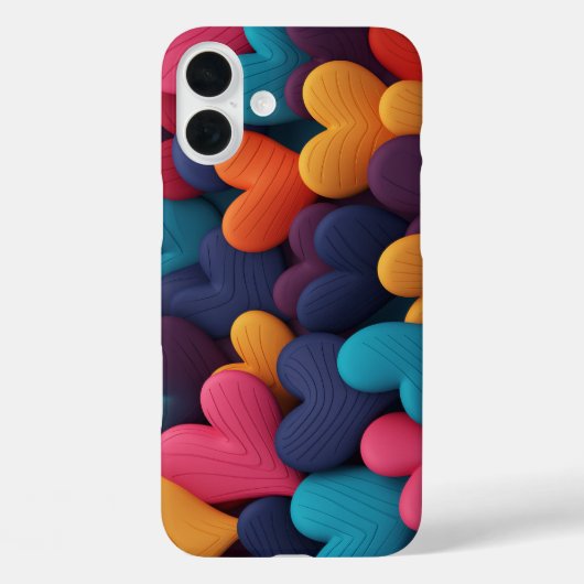 Veelkleurige harten met texturen Case-Mate iPhone case (Achterkant)