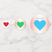 Veelkleurige harten op Roos Confetti (Voorkanten)