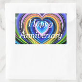 veelkleurige harten rechthoekige sticker (Tas)