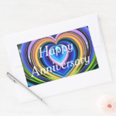 veelkleurige harten rechthoekige sticker (Envelop)