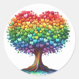 Veelkleurige hartvormige boomstructuur Stickers