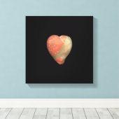 Veelkleurige hartvormige steen canvas afdruk (Insitu (Houten vloer))