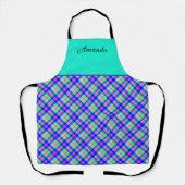 Veelkleurige heldere neon met een geruit patroon schort (Voorkant)