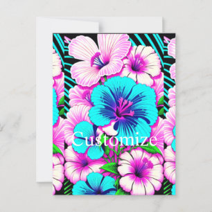 Veelkleurige Hibiscus bloemen Thunder_Cove Briefkaart