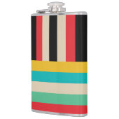 Veelkleurige horizontale verticale strepen heupfles (Links)