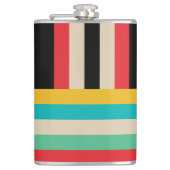 Veelkleurige horizontale verticale strepen heupfles (Voorkant)